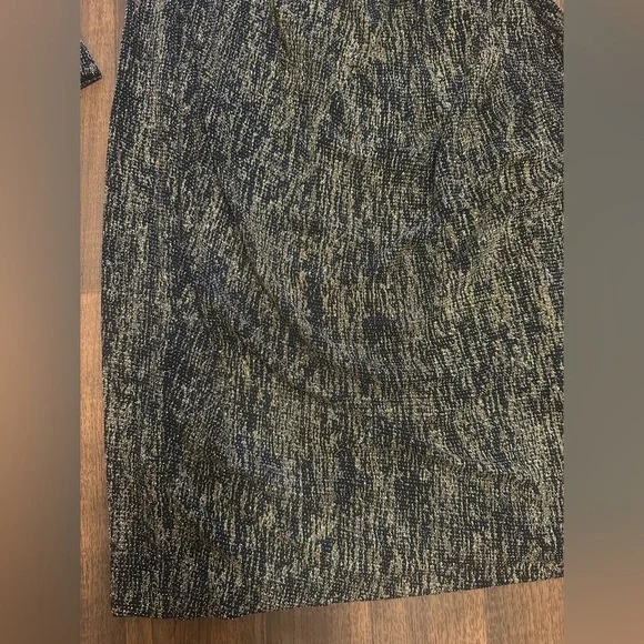 Calvin Klein Green and Gold Ribbed Sheath Dress - Picture 10 of 14